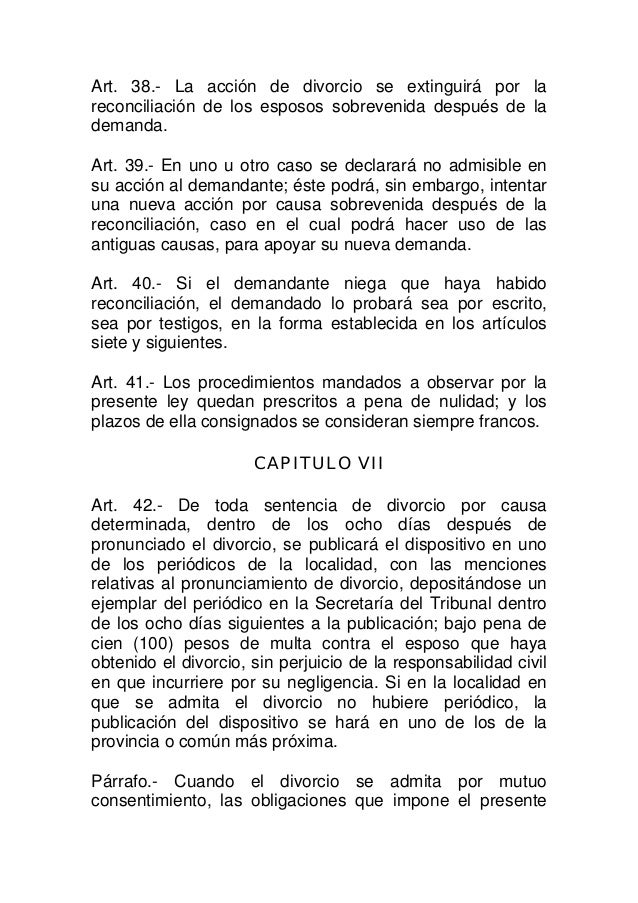 ley de divorcio 1306 bis